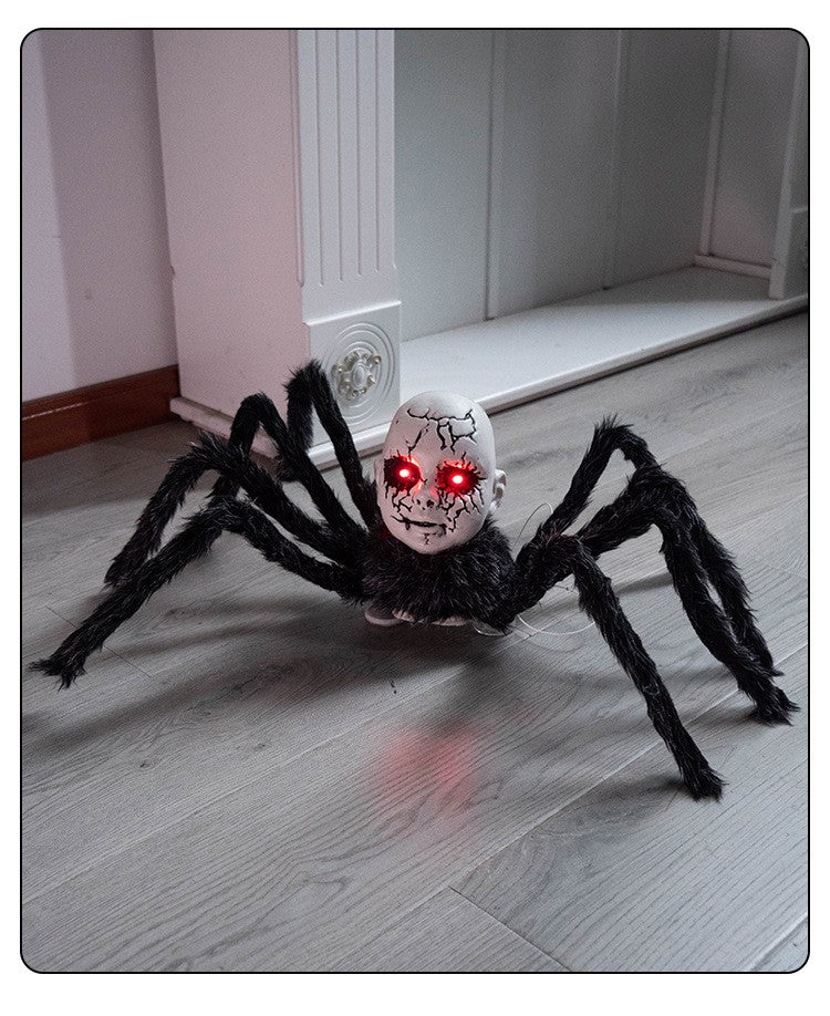 Halloween Baby face spider electric induction voice controlled horror walk toy