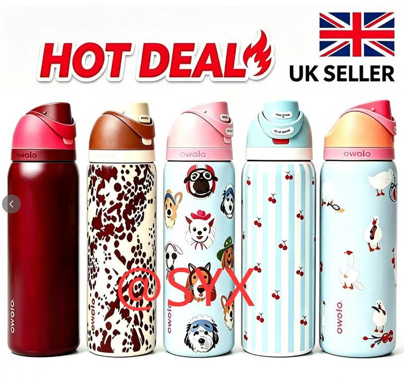 Bow Steel Bottle Freesip Blue Bottle Owala 32oz Stainless 24oz Multicolor Water