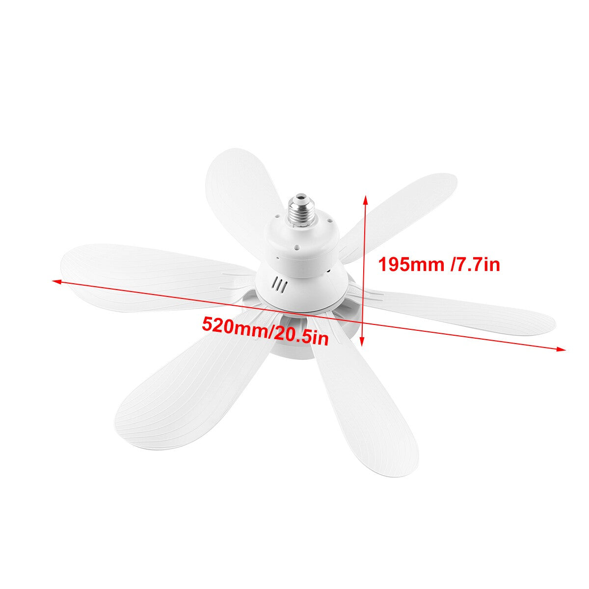 52cm Socket Ceiling Fans with Lights and Remote E27 Socket for Bedroom UK