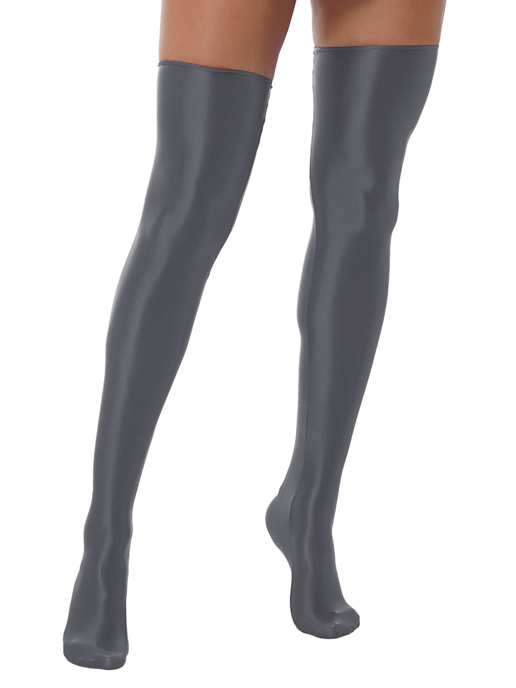 1 Pair Womens Oil Shiny Stockings Stretchy Footed Thigh High Stockings Lingerie