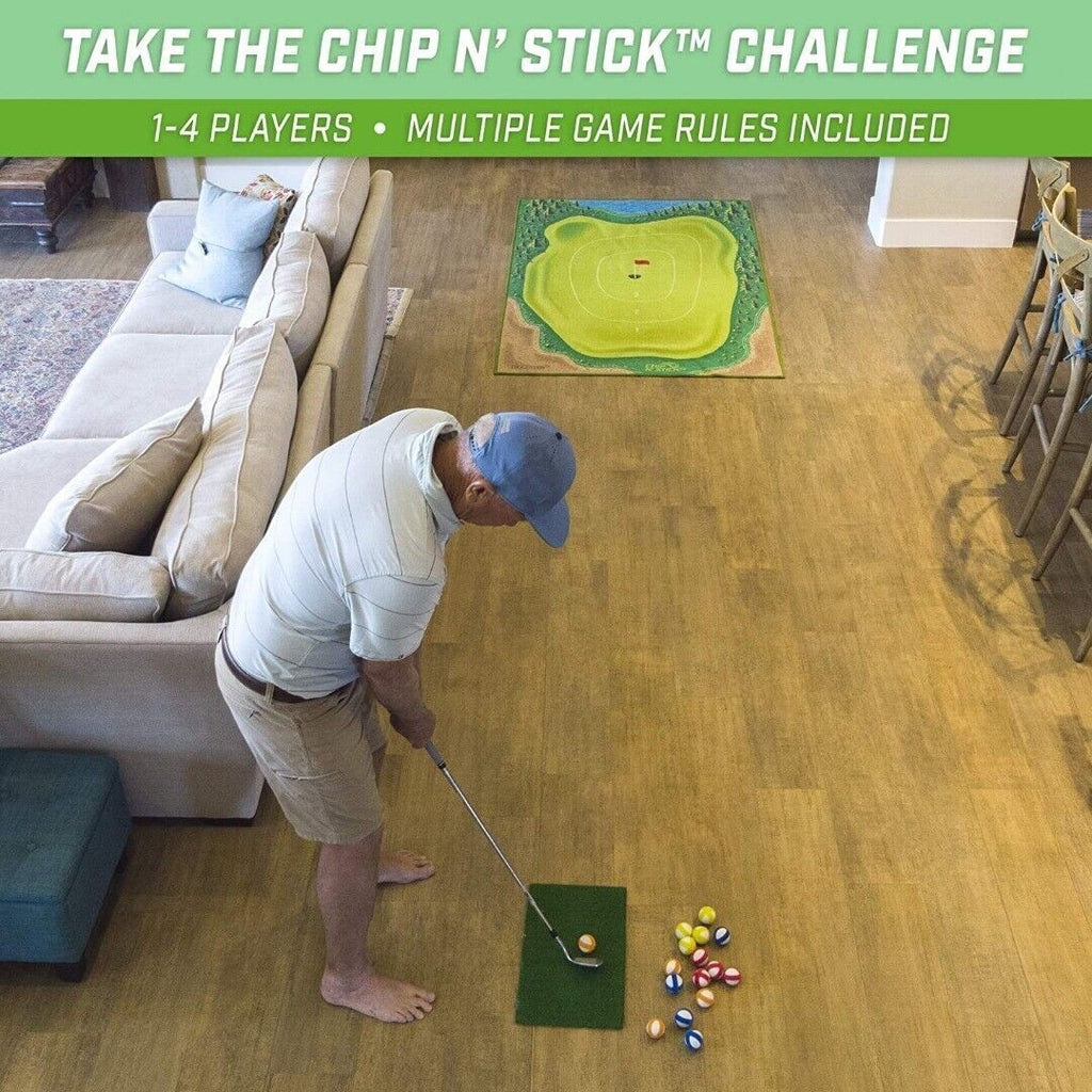 1set Chip Stick Golf Game Mat with 16 Grip Golf Balls and 1 Chipping Mats