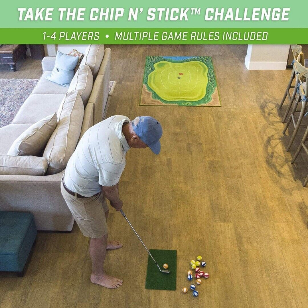 1set Chip Stick Golf Game Mat with 16 Grip Golf Balls and 1 Chipping Mats