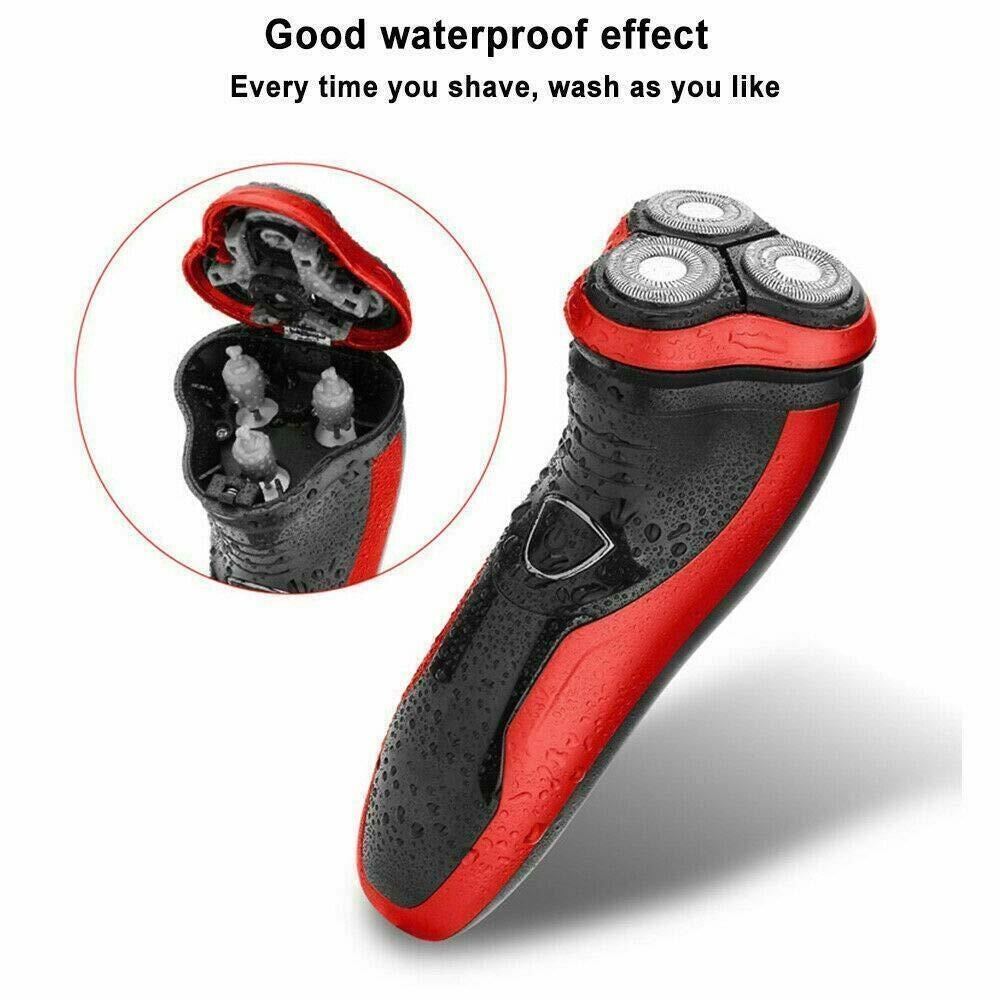 Men's Razor Rotary Waterproof Electric Shaver Pop-Up Trimmer Wet Dry Cordless