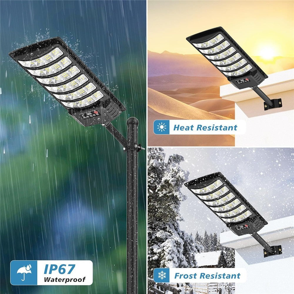 9900000LM Commercial LED Solar Street Light,Dusk-to-Dawn Motion Sensor Road Lamp