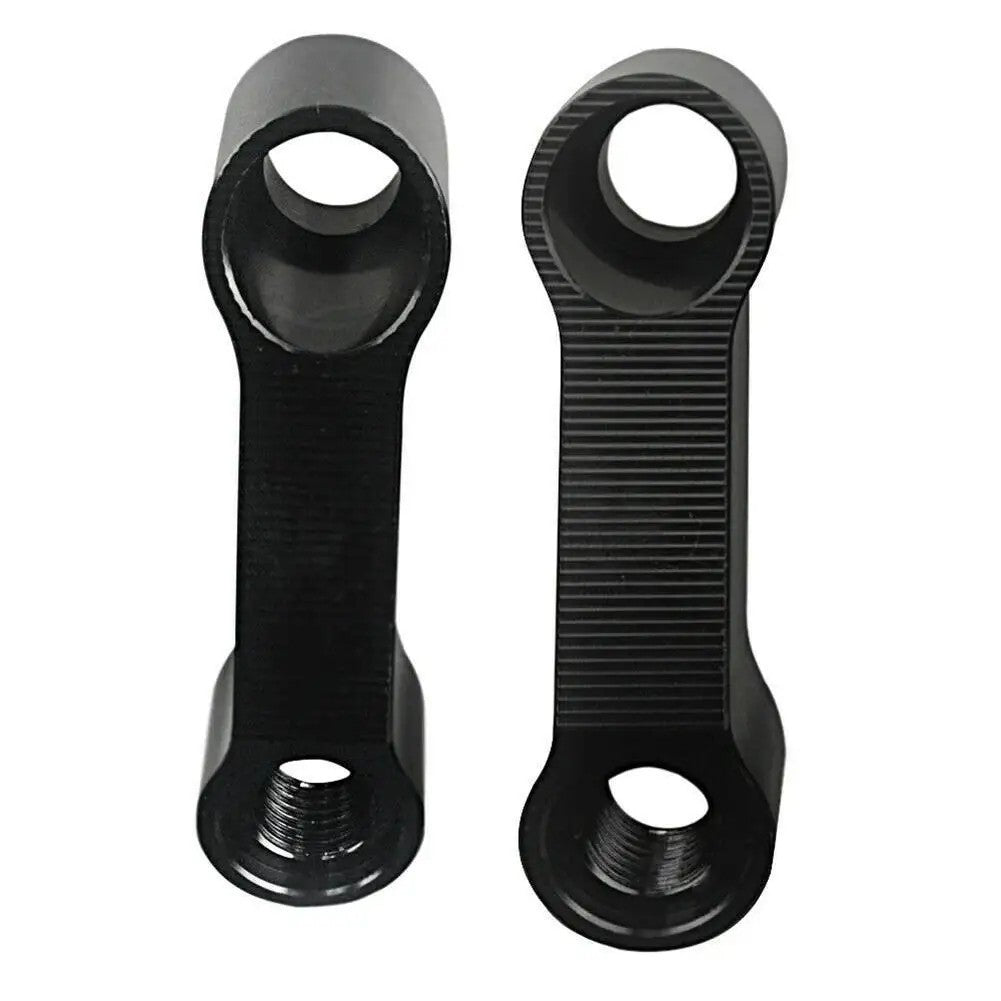 2Pcs Motorcycle Mirror Extender Riser Extension Bracket Blk 10mm M10