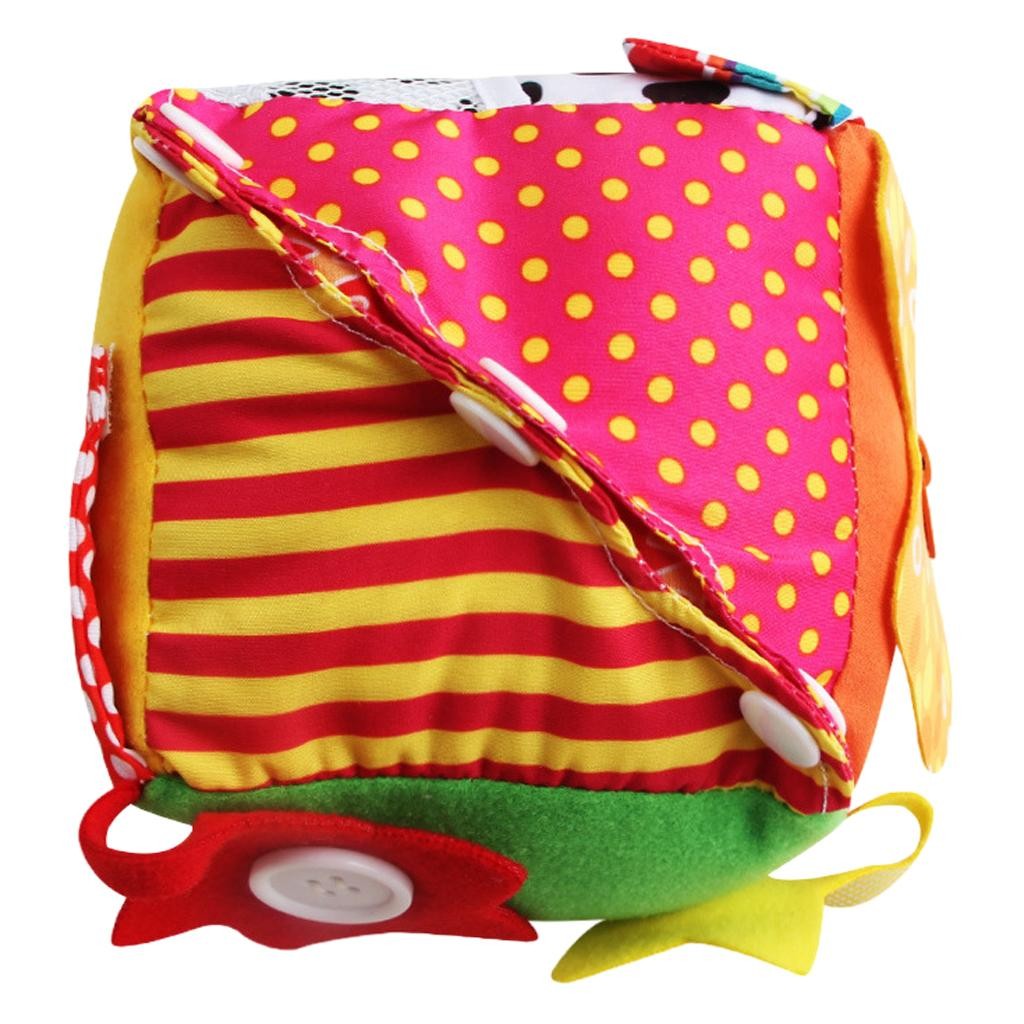 Funny Cloth Learn to Zip Button Buckle Tie Cube Kids Developmental Toy Gifts