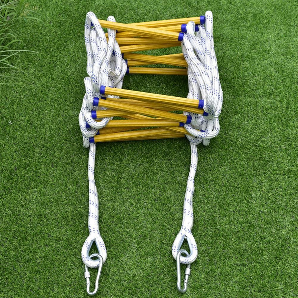 Emergency Fire Escape Ladder Soft Rope to Deploy W/ Hooks UK Stock 3m