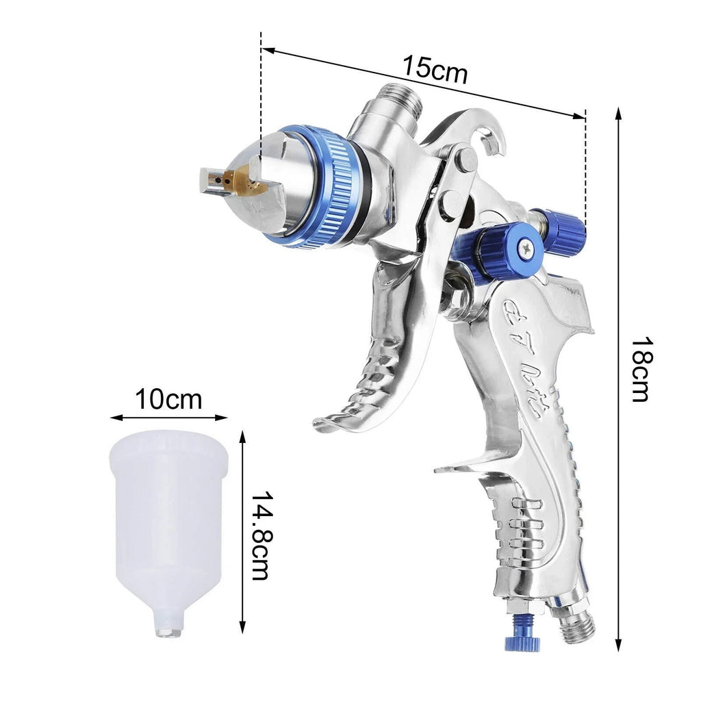 600CC HVLP Gravity Feed Paint Spray Gun Set 3 Nozzles Air Regulator Tool
