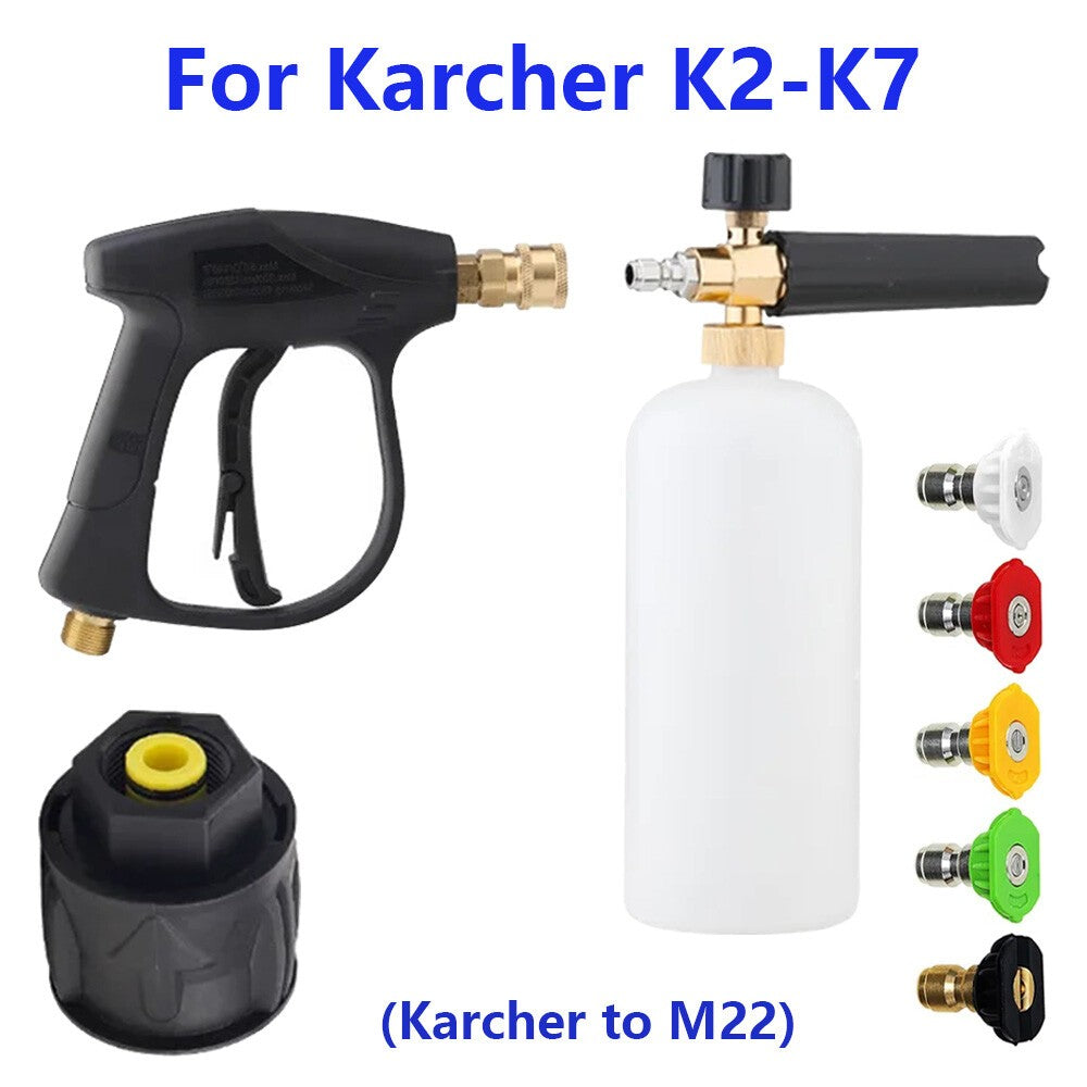 Pressure Washer Snow Foam Lance Gun 1/4" Foam Cannon Bottle For Karcher K2-K7