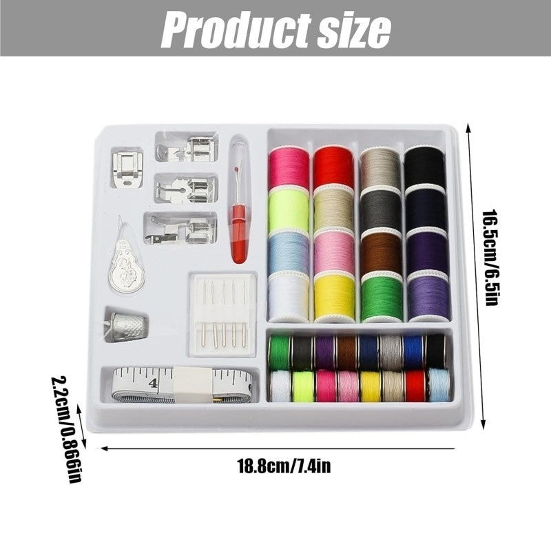 Sewing Threads Presser Foot Bobbins Kit for Hand & Machine Sewing DIY Embroidery