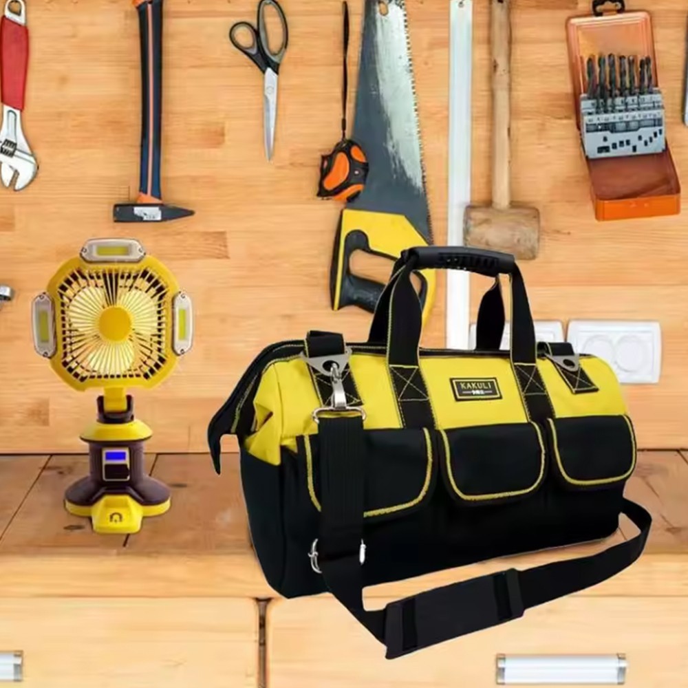 20" Multifunctional Tool Bag Heavy Duty Hard Base Storage Case w/Shoulder Strap