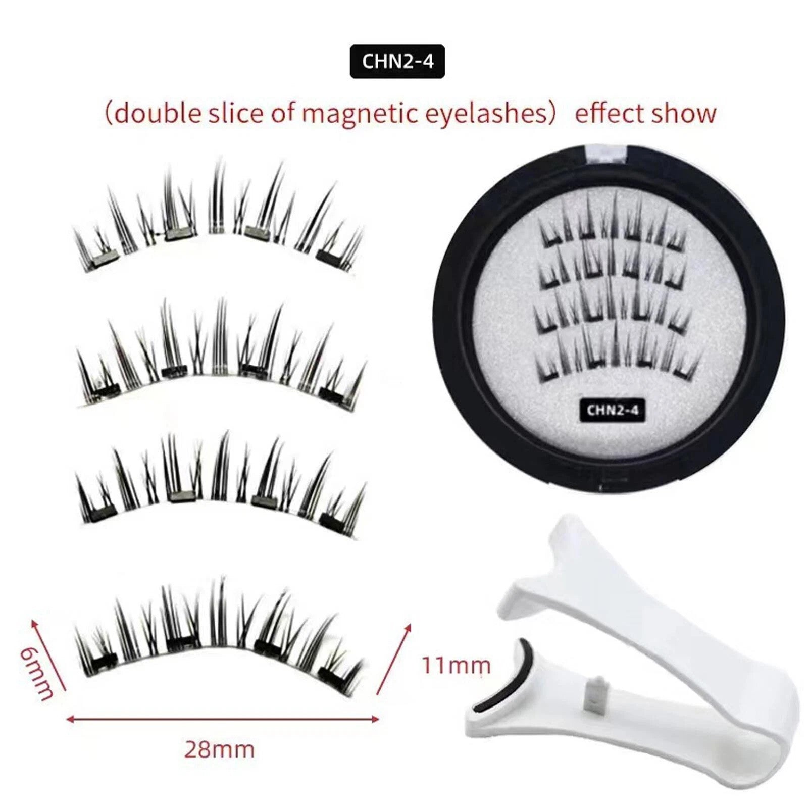 Reusable Natural Magnetic Eyelashes with Applicator No Glue Needed Lashes Kit