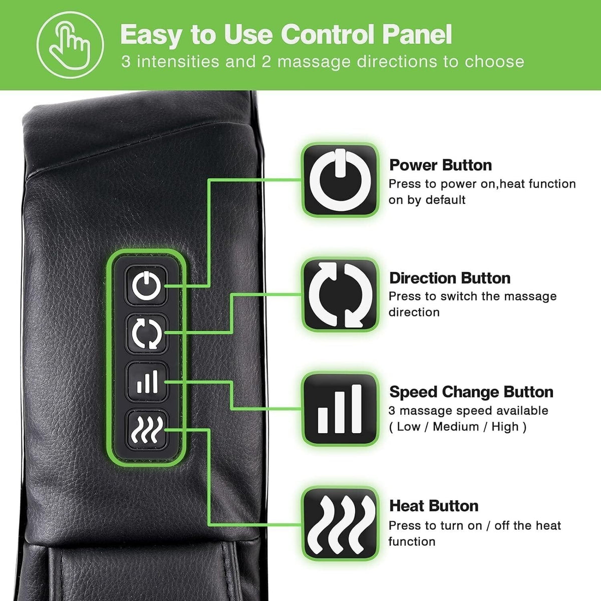 Electric Deep Tissue Massager Pillow – Heated Neck Shoulder & Back Body Massager