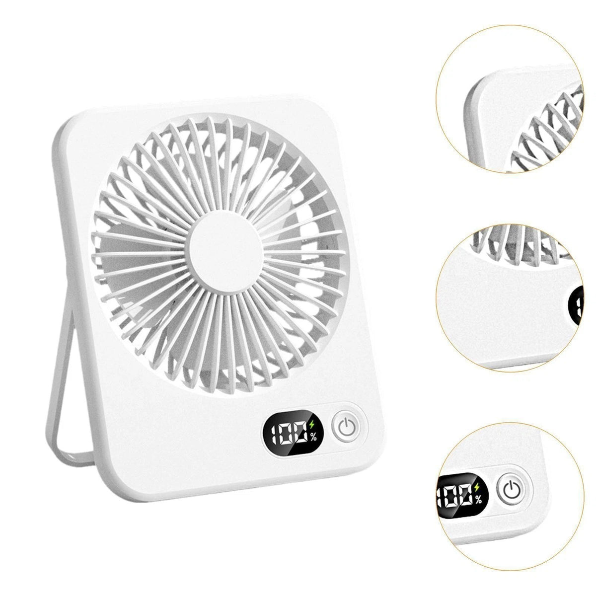 Portable Small Mini Turbo FAN Rechargeable Desk Fan Quiet 5 Speed Table Cooling