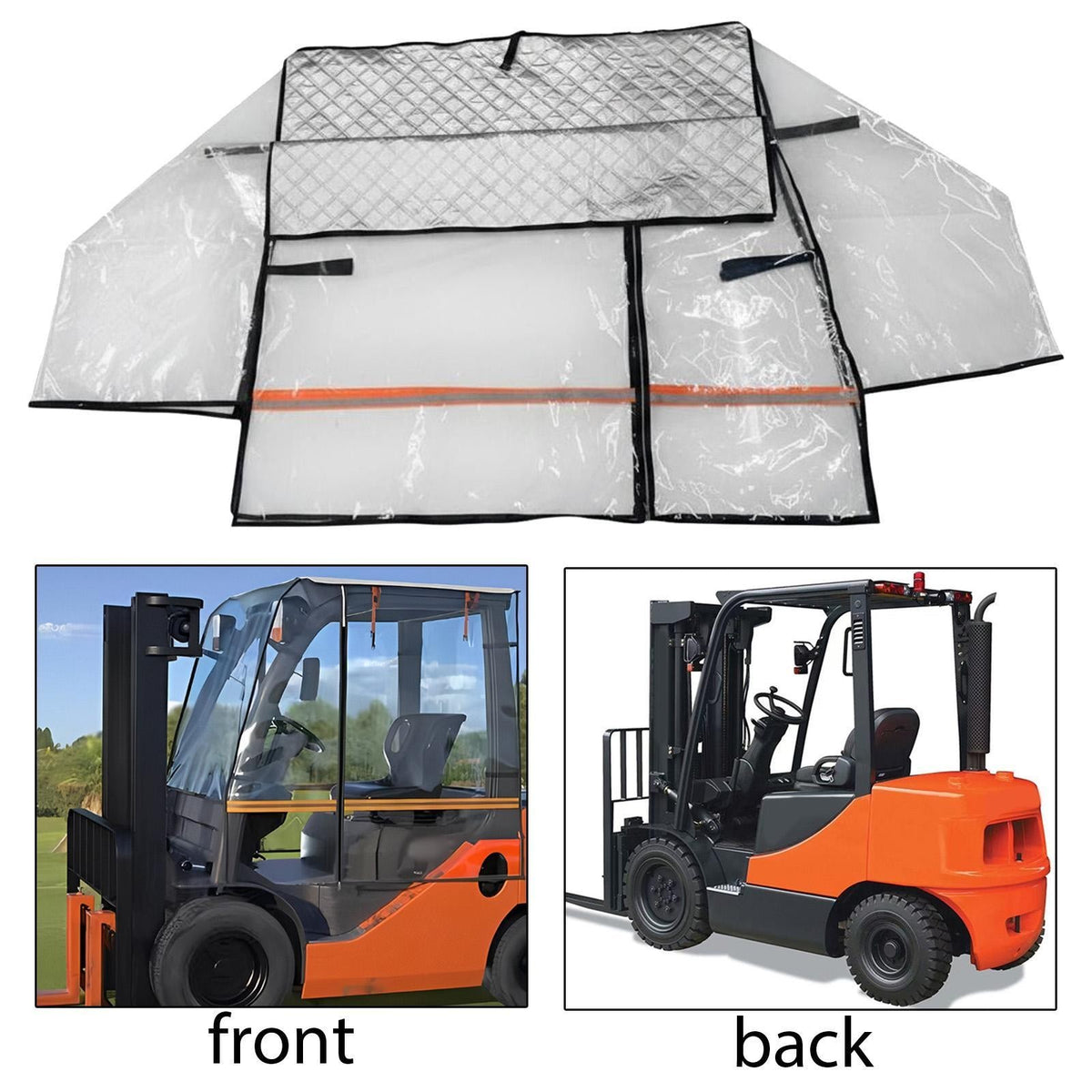 Forklift Cover for Rain Cab Enclosure Windproof Rainproof Forklift Accessories