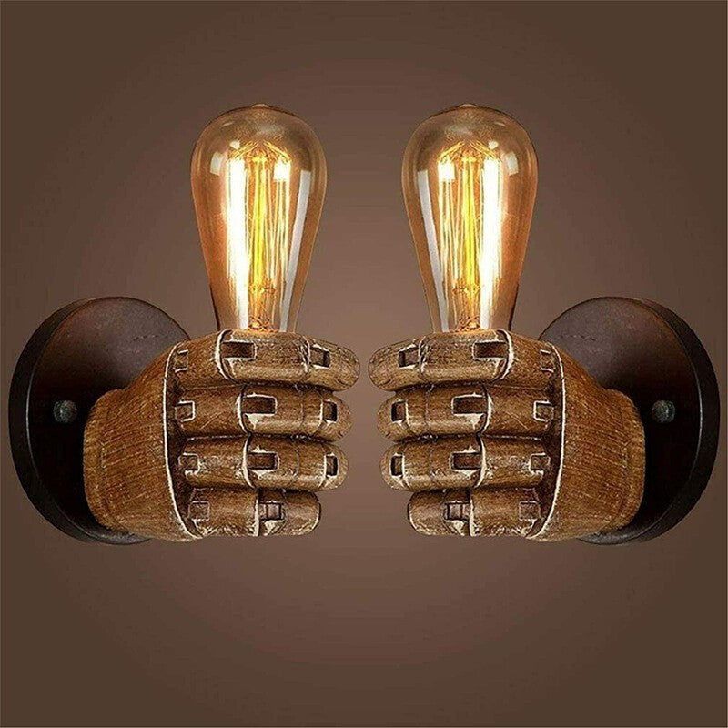 Retro Fist Wall Lighting Sconce Plug In Wall Light Home Bar Decorative Lamp E27