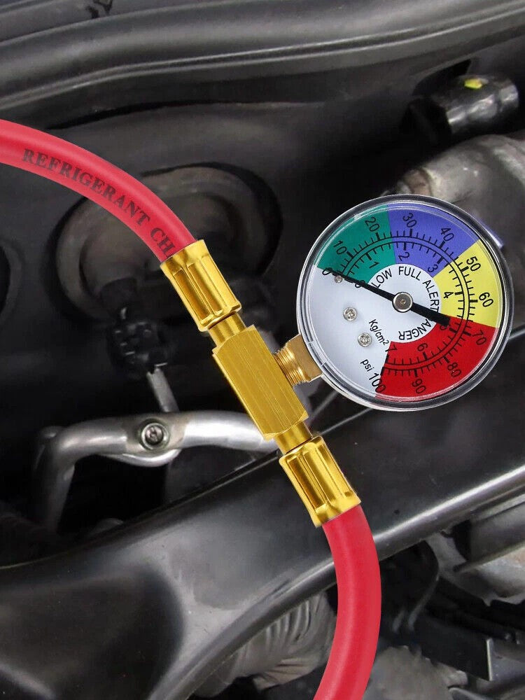 Refrigerant Charge Hose R1234YF Recharge Hose with Gauge Strong Construction Kit