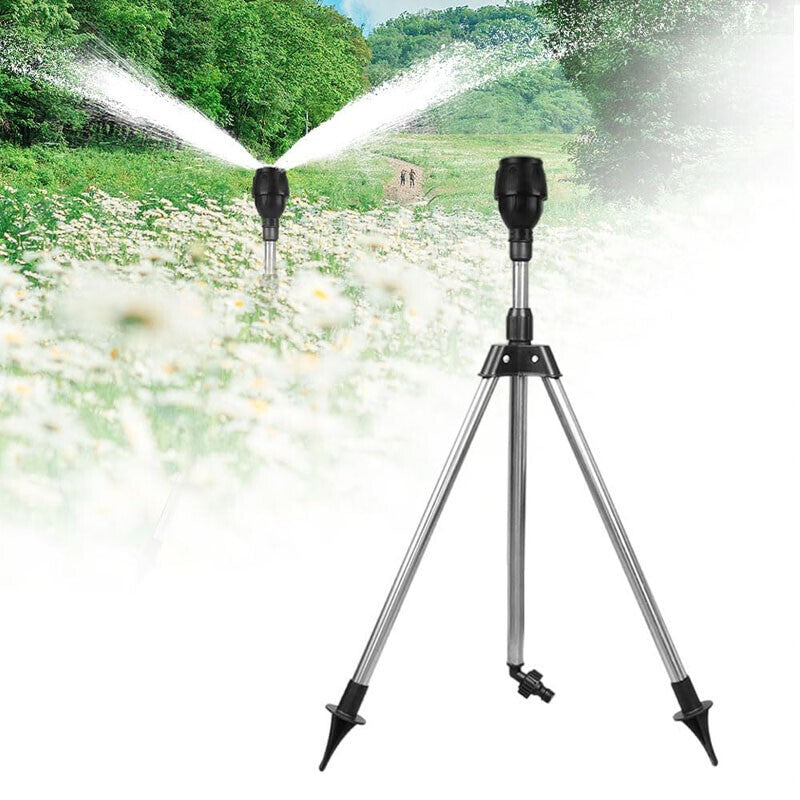 Automatic Rotating Sprinkler W/Tripod 360-Degree Watering Nozzle Garden Tool UK