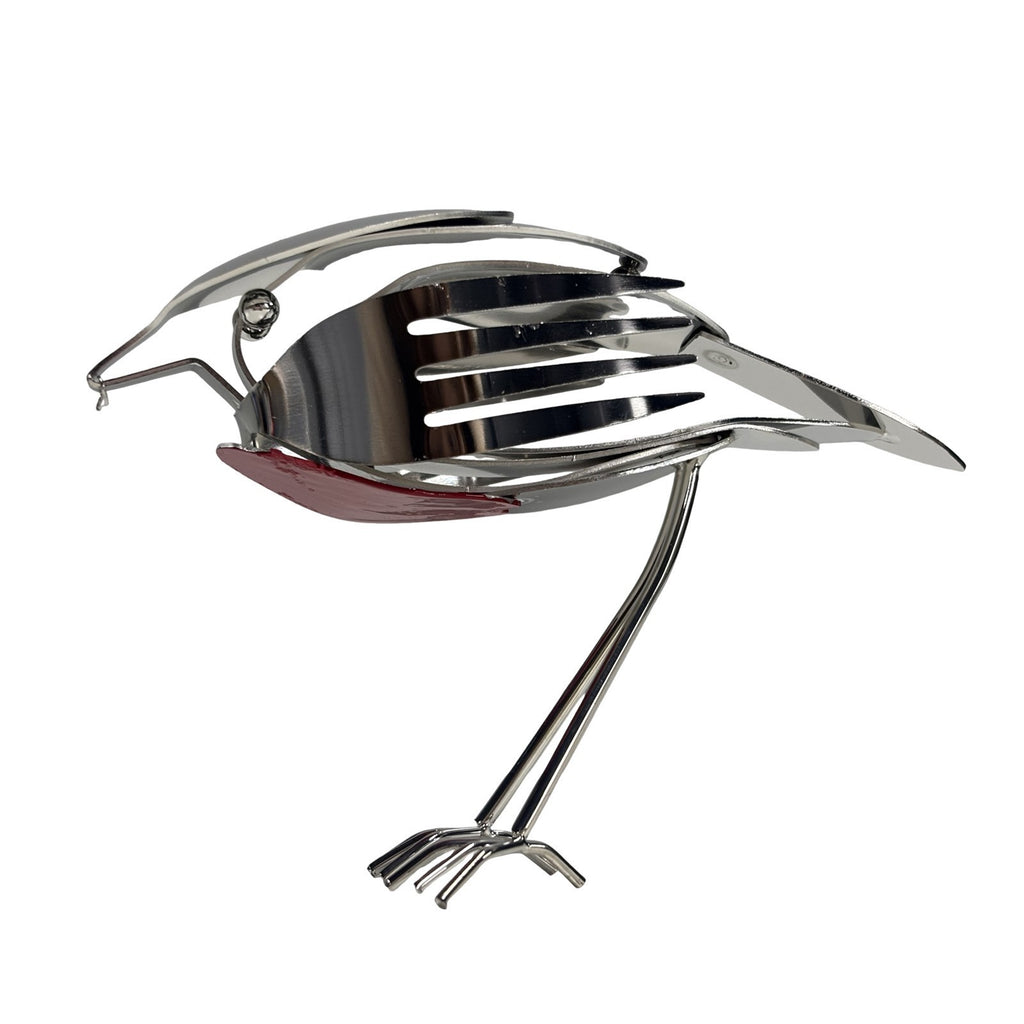 Scrap Metal Bird Decor, Handmade Fork & Spoon Robin Figurine, Home Decoration