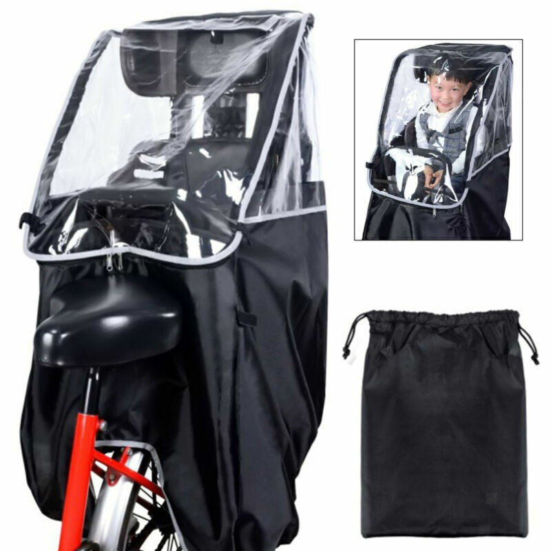 Child Bike Seat Rain Cover PVC Bicycle Rear Seat Canopy Cover