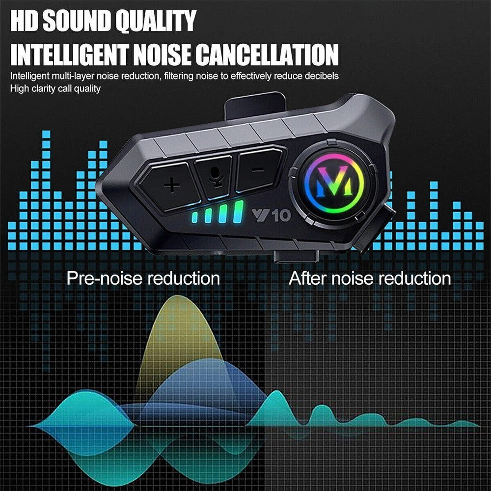 2x Bluetooth Motorcycle Helmet Headset Intercom Wireless Motorbike Headphone