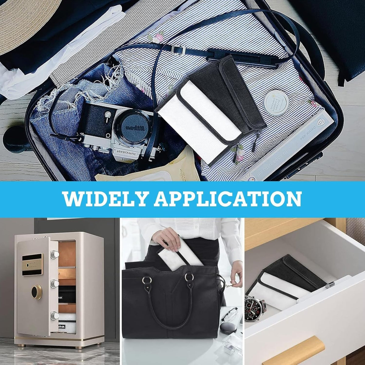 2200℉ Fireproof Money Bag Waterproof Document Envelope File Pouch Safe Cash Box