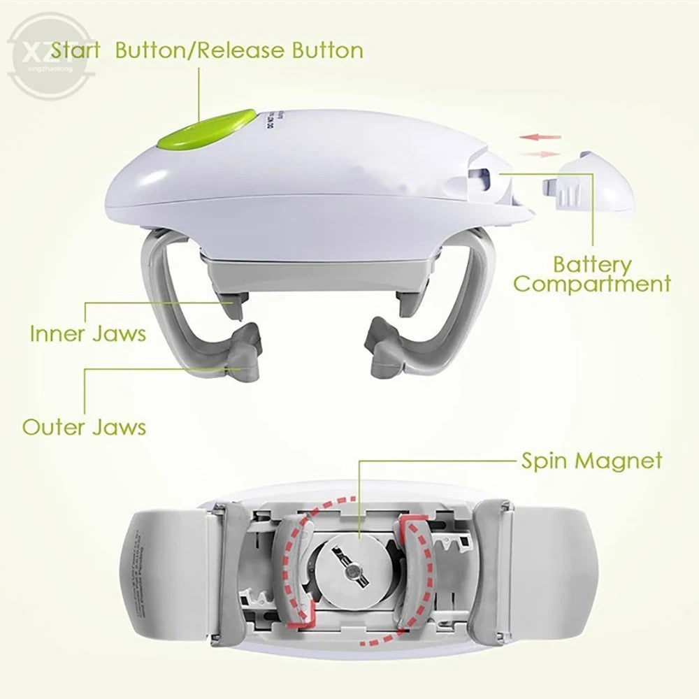 Electric Jar Opener-One Touch Automatic Bottle Tin Lid Can Opener Kitchen Gadget