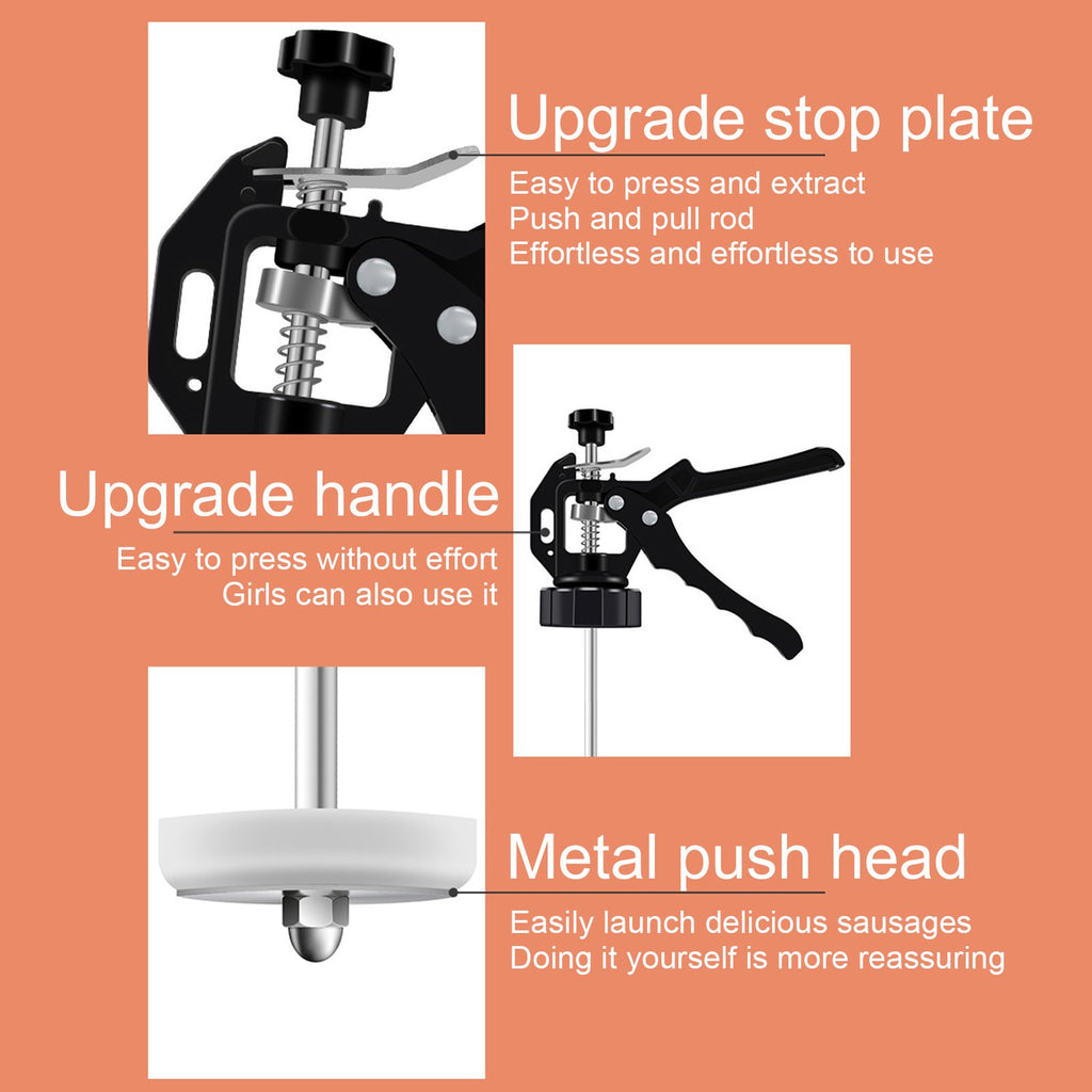 Food Grade Quality Manual Sausage Maker Meat Stuffer Filler Hand Operated Salami
