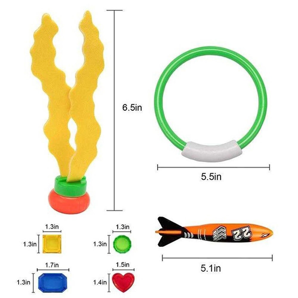 22x Underwater Diving Toys Dive Ring/Torpedo/Sticks Swimming Pool Toy Game Kids