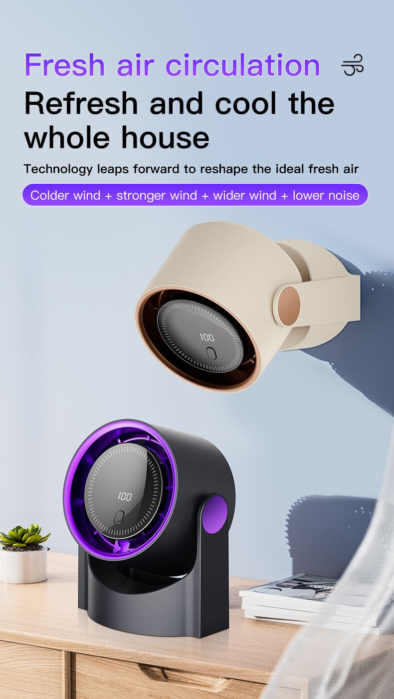 Bladeless Cooling Fan High-Speed USB Rechargeable Quiet Desktop Display Portable