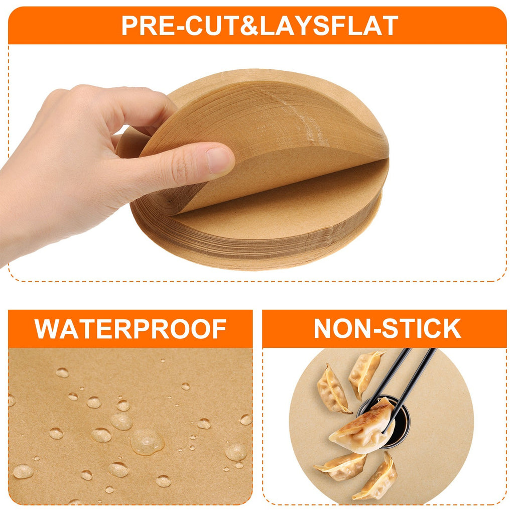 500Pcs Parchment Paper Rounds 4 Inch, Round Parchment, Brown