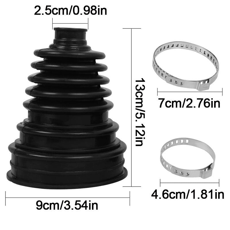 🔥6CV BOOT KIT STRETCHY UNIVERSAL FIT DRIVE SHAFT GATOR JOINT BOOT STRETCH BLACK
