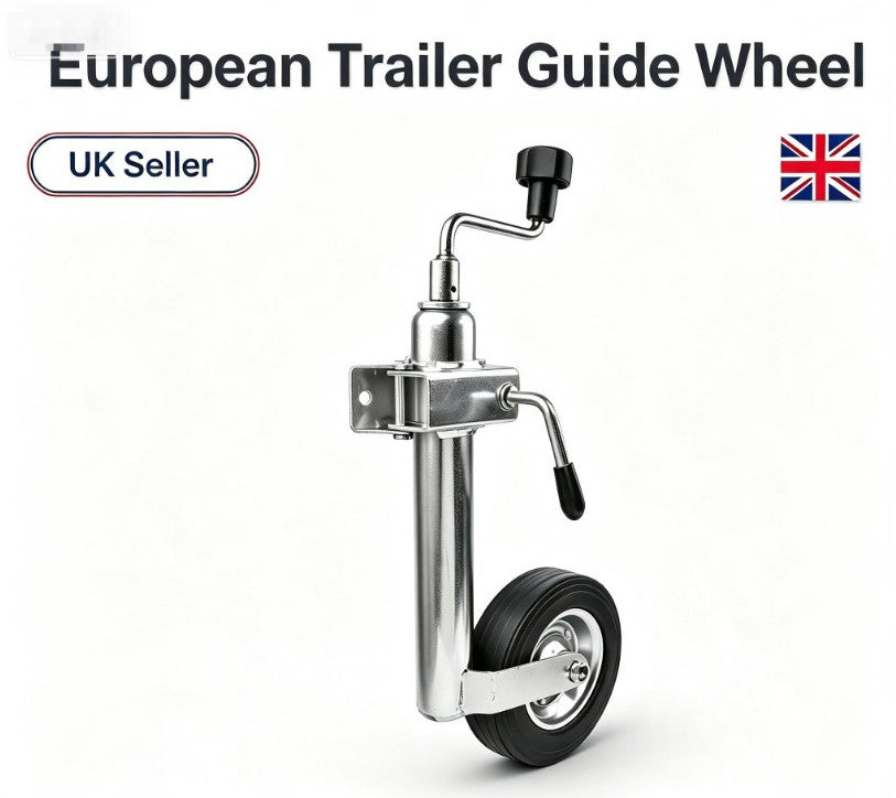 48MM Ribbed Jockey Wheel Heavy Duty (Metal Rim Wind Up Handle Caravan Trailer)