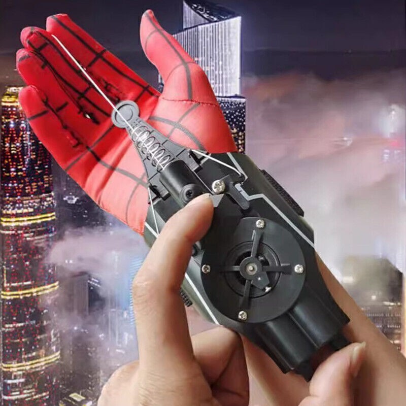 Electric Reel In Spider Web Shooter Web Shooters ~~ Launcher String Toy