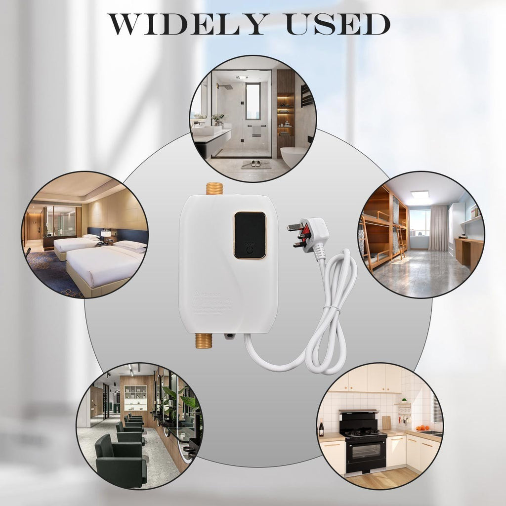 3KW Hot Water Heater Instant Electric Tankless Under Sink Tap Kitchen Bathroom