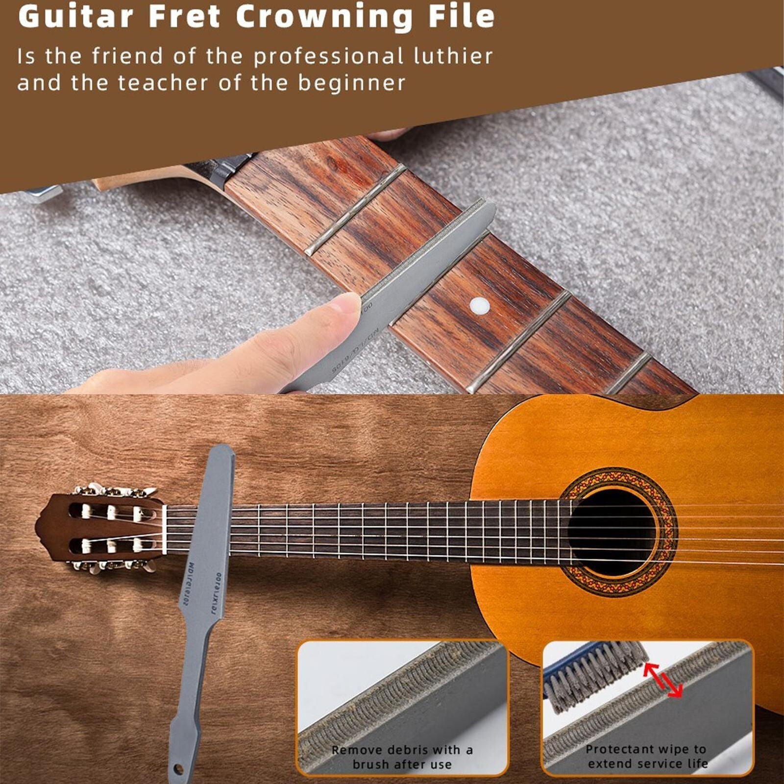 Guitar Crowning File Double-Sided Fret Crowning Files Luthier Tools Professio