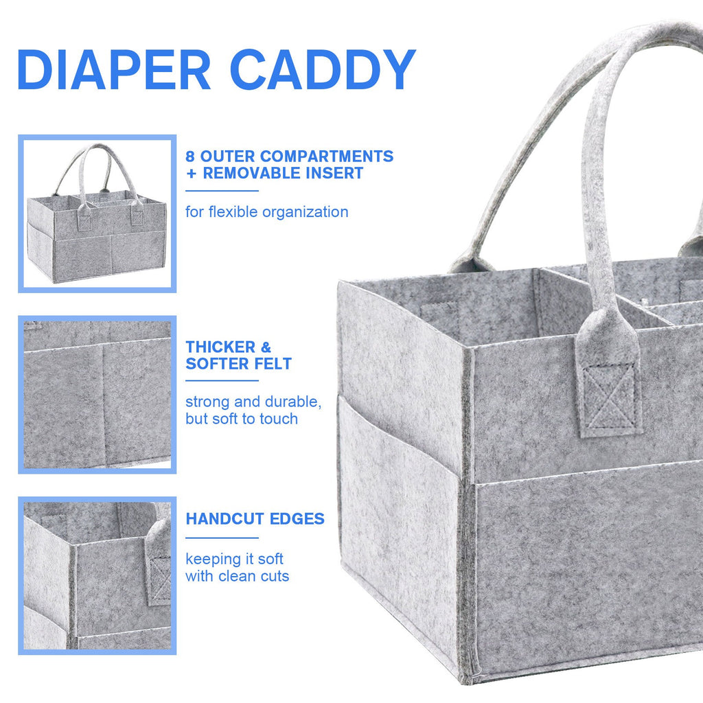 Baby Diaper Organizer Storage Box Caddy Felt Changing Nappy Carrier Bag Kids UK