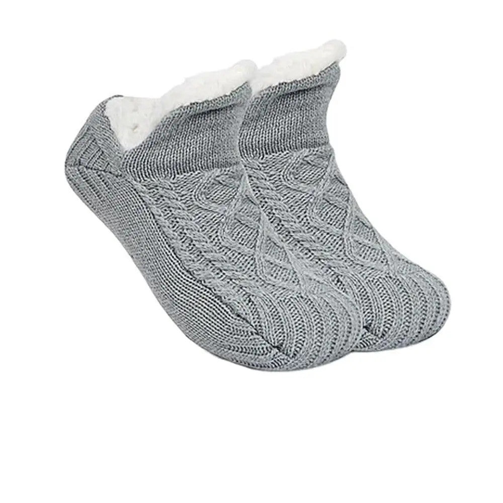 Fluffy Warm Slipper Socks – Non Slip Fleece Lined Winter Cosy Bed and Floor Sock