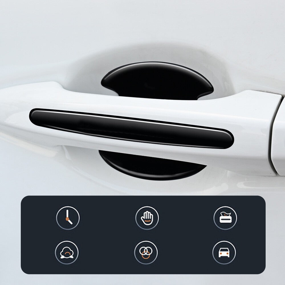 Universal Anti-Scratch Car Door Handle Guard 8 Pack Black Protective Stickers