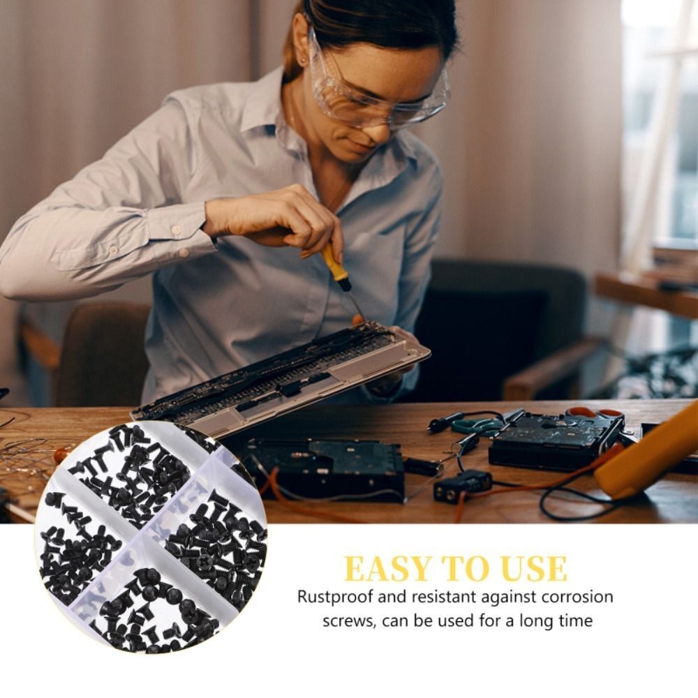 500Pcs HDD Screws Assortment Kit Carbon Steel Laptop Screws Set M2 M2.5 M3