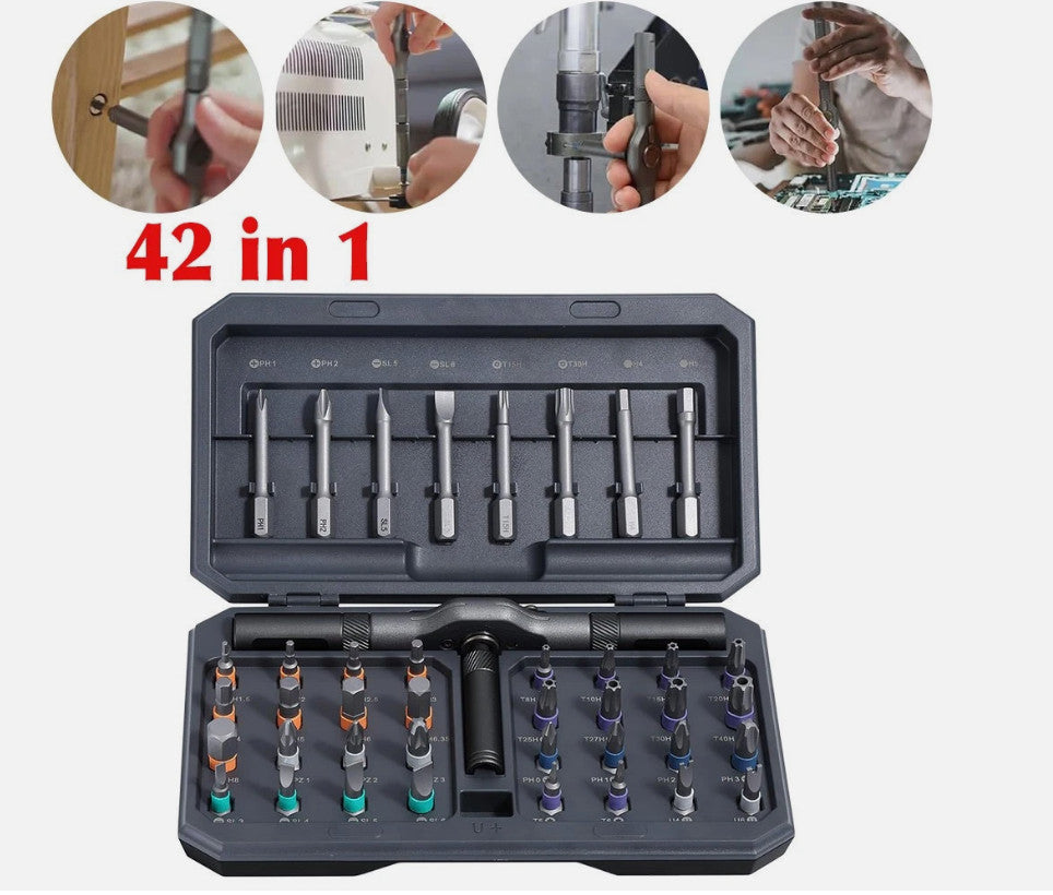 Magnetic Screwdriver Set 42 in 1 DIY Ratchet Screwdriver Kit for Home, Bikes