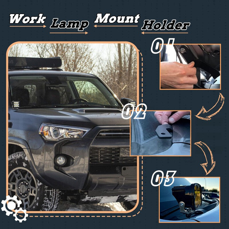 Car Engine Ditch Hood LED Work Light Bar Mounting Pod Bracket Spot Light Holder