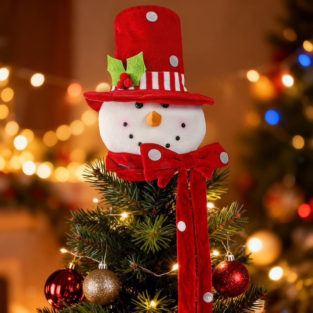 Christmas Tree Topper Snowman Hugger Snowman Tree Topper Xmas Tree Top Hat for