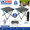2PCS Portable Folding Camping Table Aluminium BBQ Picnic Table Outdoor Carry Bag