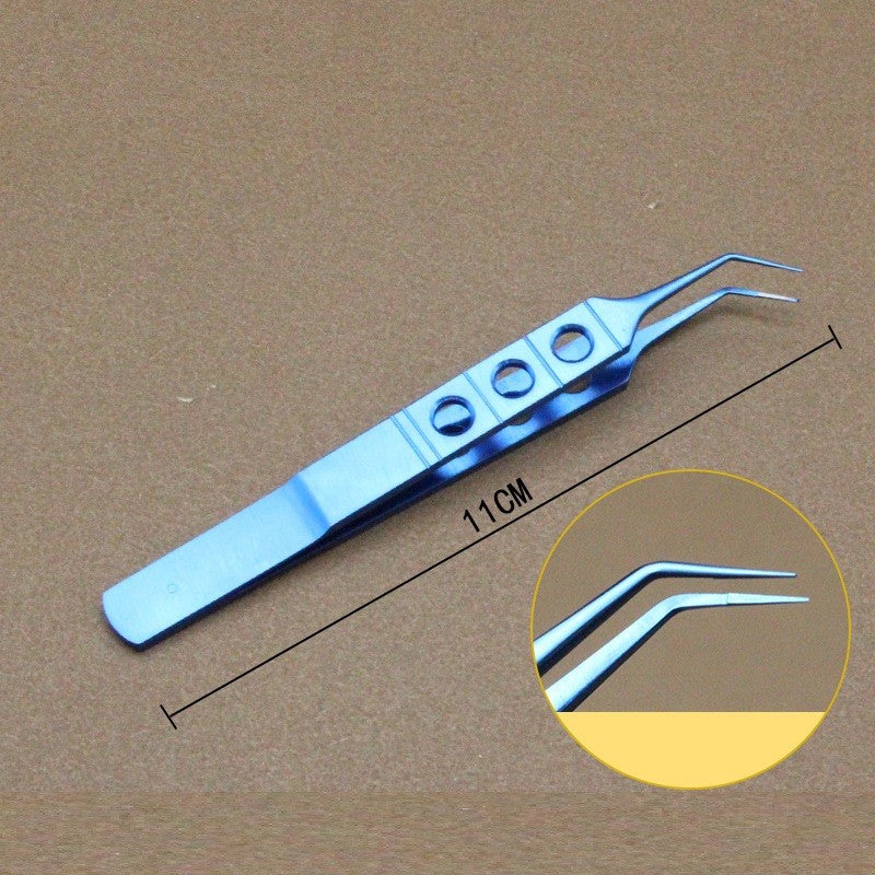 1 X Titanium Forceps Tweezers Micro Plastic Surgery Medical Straight Curved 11cm