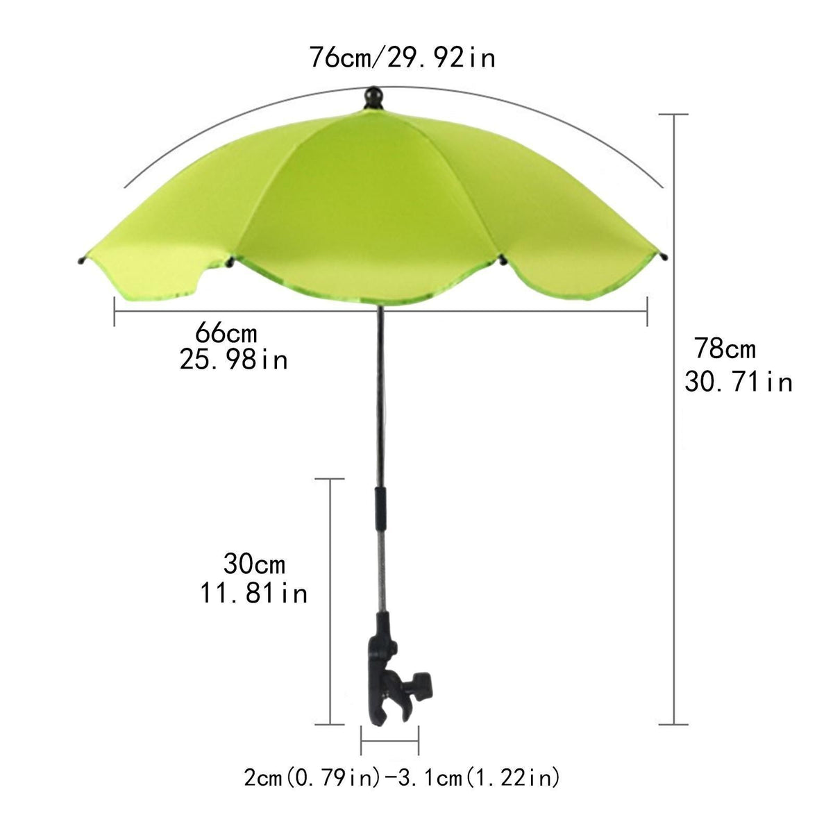 Clip on Umbrella for Stroller Beach Chair Umbrella with Clamp Adjustable
