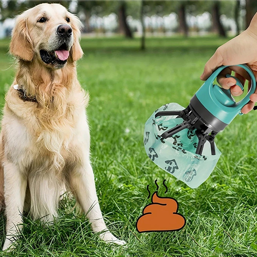 Portable Pooper Scooper with Bag No-Touch Lightweight Claw Poop Picker Catcher