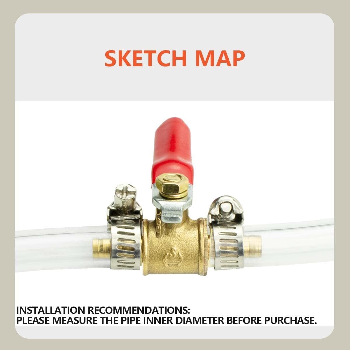 8mm 5/16in Brass Fuel Tap 4 Pack High Sealing Performance Lawn Mower Fuel Valve