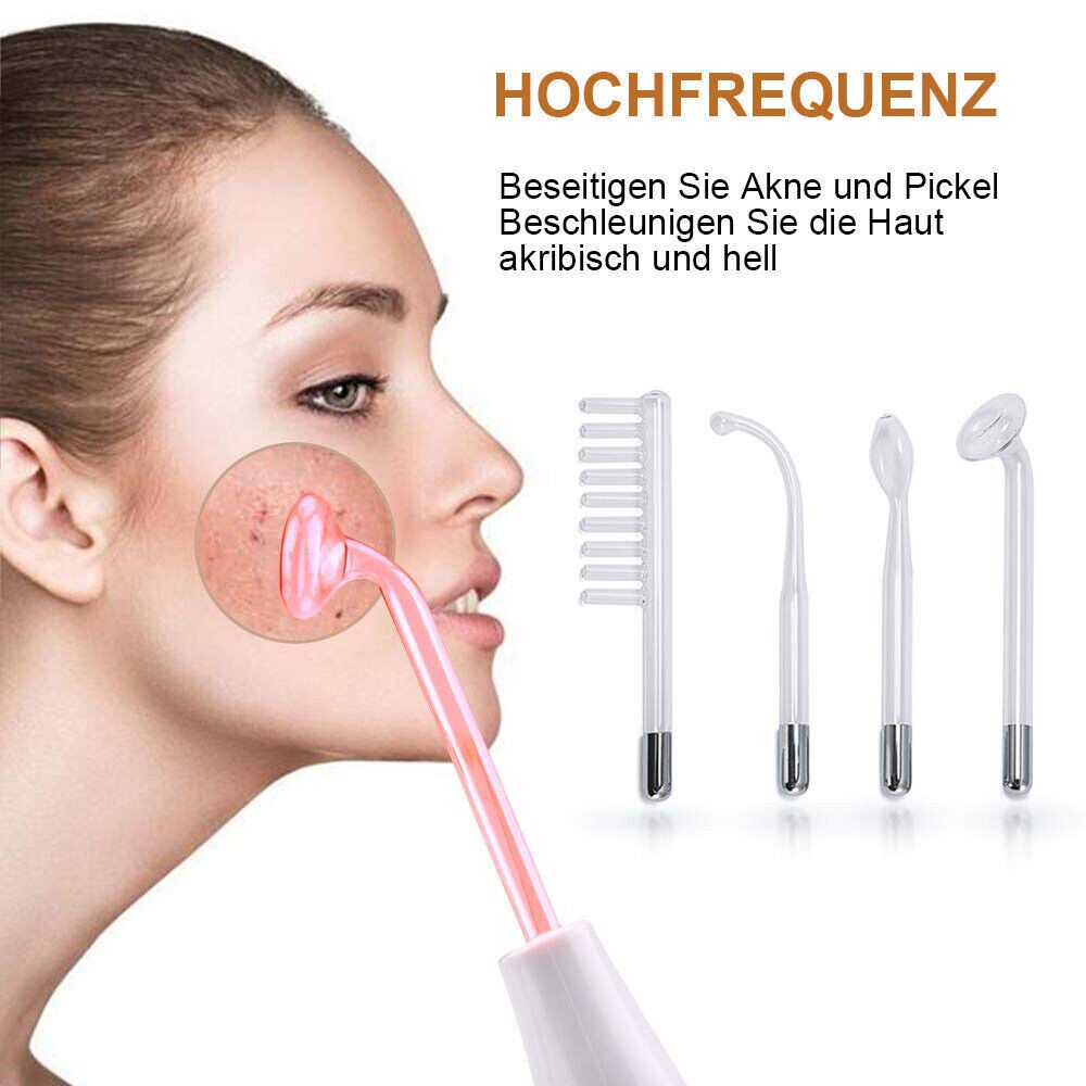 UK Portable High Frequency Electrotherapy Skin Therapy Wand Machine Acnes Remove