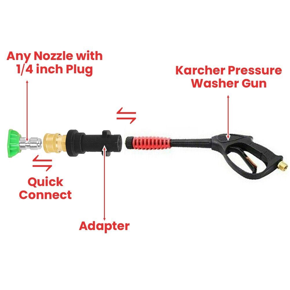 7 Nozzles Adapter Pressure Washer Spray Lance Wand Fit Karcher K2 K3 K4 K5 K6 K7